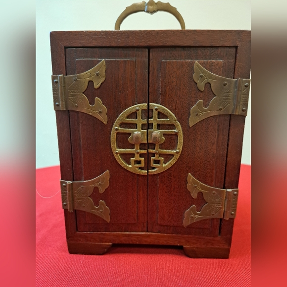 Antiques Asian Fine Chinese Wood Jewelry Box